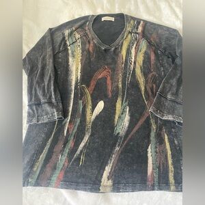 JESS & JANE small gray art to wear abstract tunic colorful style M75-000